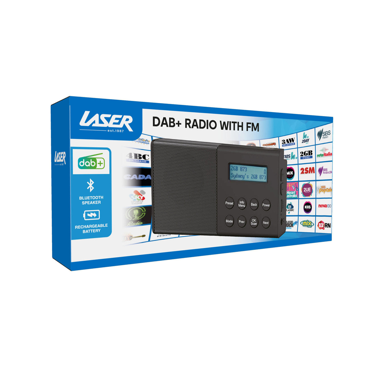 Laser DAB Plus FM Portable Radio with Bluetooth