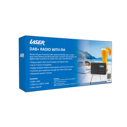 Laser DAB Plus FM Portable Radio with Bluetooth