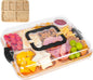 CARLA HOME Bamboo Charcuterie Board with Lid & Handle ideal Gift for Kitchen, Party & Picnic (6 Compartments)