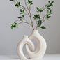 Ceramic Set of 2 White Vases