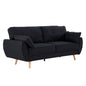 Sarantino 3 Seater Modular Linen Fabric Sofa Bed Couch Futon Suite - Black