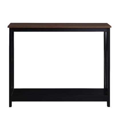 Sarantino Cielo 2-Tier Console Table Dark Walnut