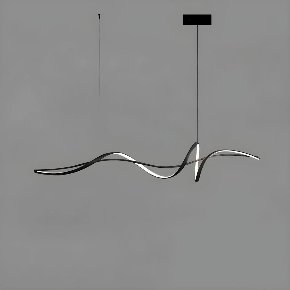 BAMDECOR A36 Modern LED Linear Chandeliers Pendant Lights with Dimmable LED and Adjustable Hanging Length 140cm -Black