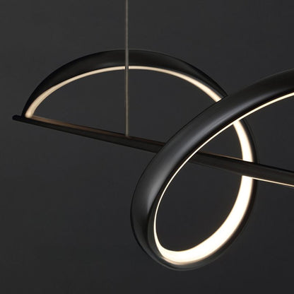 BAMDECOR A36 Modern LED Linear Chandeliers Pendant Lights with Dimmable LED and Adjustable Hanging Length 140cm -Black