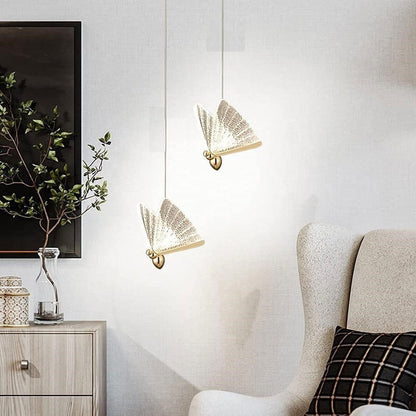 BAMDECOR LED Modern Bedroom Bedside Creative Butterfly Hanging Chandelier Light Fixtures for Stairs Nordic Decoration