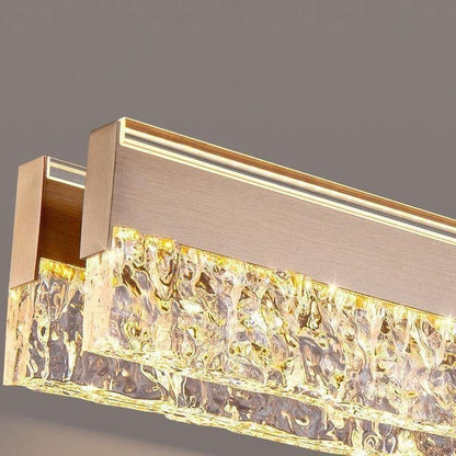BAMDECOR A122 Nordic Long Dual Linear Dimmable Acrylic Kitchen Dining Table Pendant Light Minimalist Modern Lighting (Coffee)