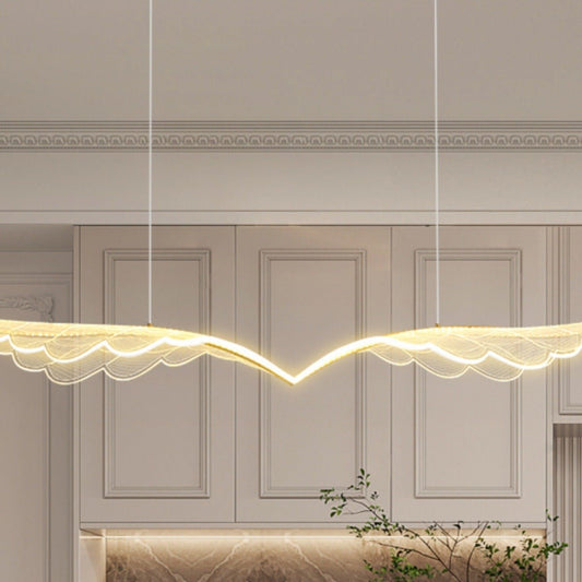 BAMDECOR 150cm Wing-Shaped LED Ceiling Light 3-Color Changeable Stepless Dimming High Light Transmission Board Modern Lighting Fixture