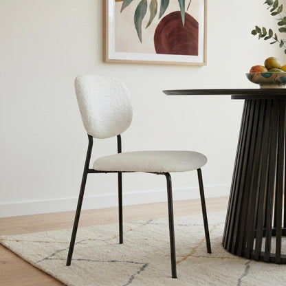 White Whisper Teddy Fabric Dining Duo