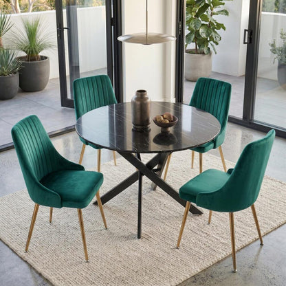 The Velvet Marble Table and Chair Set
