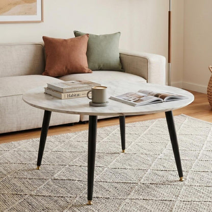 Minimalist Marble Effect Round Coffee Table
