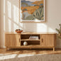 160cm Ribbed Black Entertainment Unit