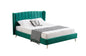 Vienna Peacock Green Velvet Bed - Queen