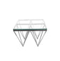 Pinnacle Silver Side Table - Black Glass