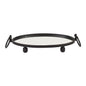 Eliza Oval Iron Mirror Tray with Handles - Black