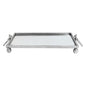Eliza Small Rectangle Iron Mirror Tray with Handles - Silver