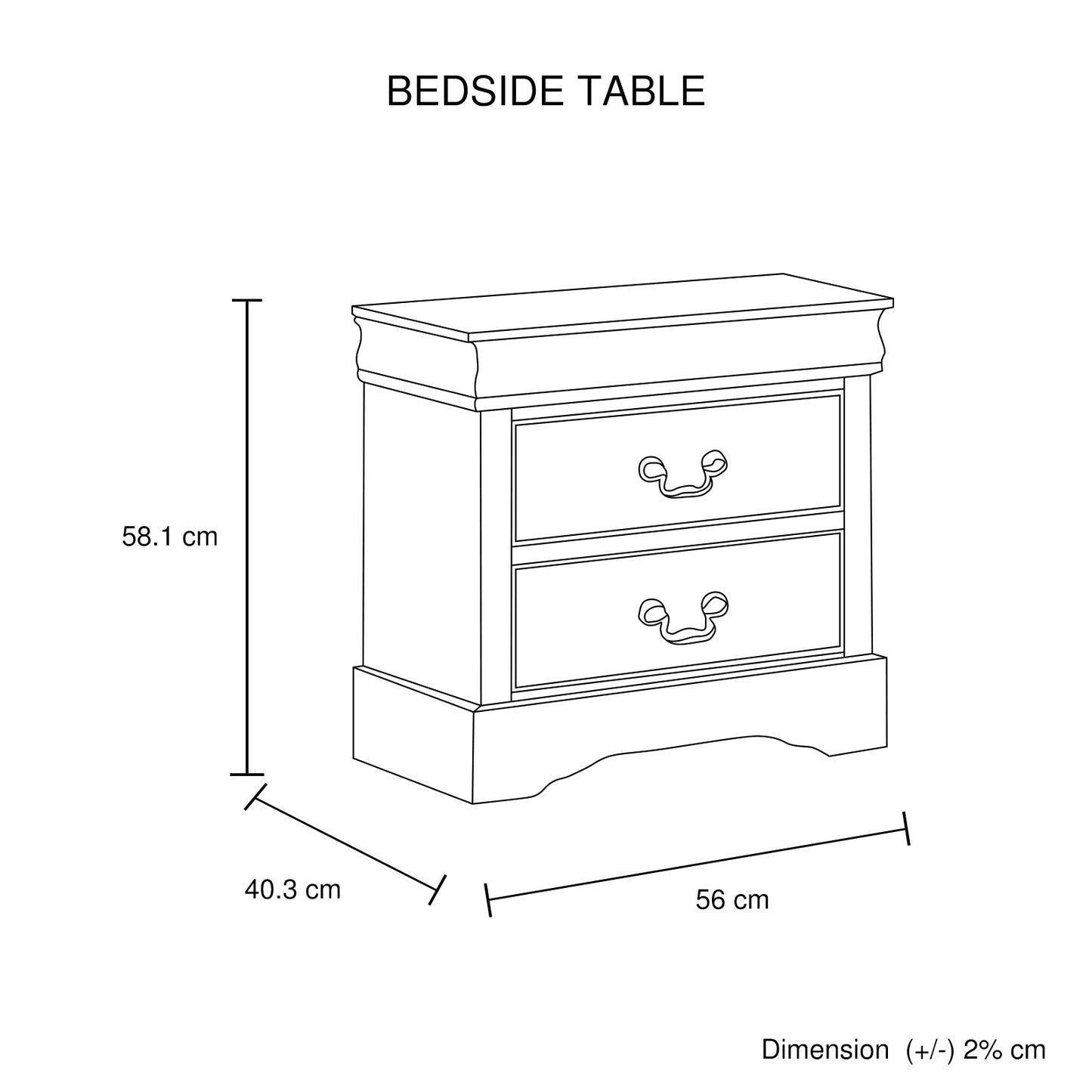 4 Pieces Bedroom Suite in Solid Wood & MDF King Size Grey Colour Bed, Bedside Table & Dresser