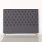 Bed Head King Size French Provincial Headboard Upholsterd Fabric Charcoal
