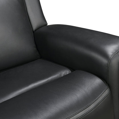 3 Seater Electric Leather/PVC Black Recliner