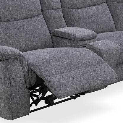 Large Sectional Corner Modular Lounge Suite in Fabric with Electric Recliner