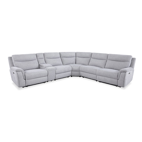 Large Sectional Corner Modular Lounge Suite in Fabric with Electric Recliner