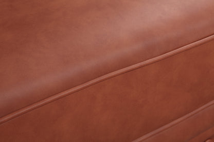 2 Seater Brown Sofa Lounge Button Tufted in Faux Leather