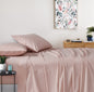 Vintage Washed 100% Cotton Sheet Set with 2 Pillowcases - Pink - Queen Size