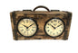 Table Clock - Brick Mould Dual Dial