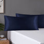 Pair of King Satin Silk Pillowcases with Envelope Closure 51 x 102 cm Navy