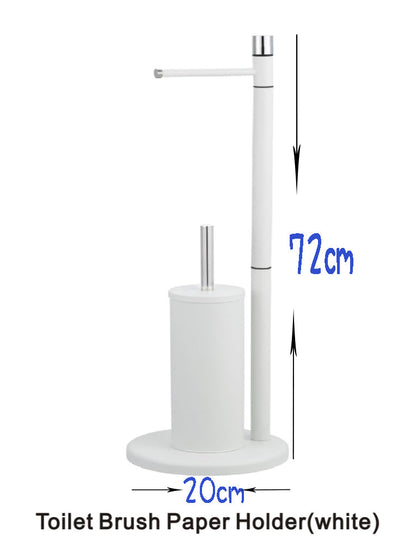 Toilet Brush & Paper Roll Holder Set Black