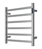 Premium Gunmetal Heated Towel Rack with LED control - 6 Bars, Square Design, AU Standard, 650x620mm Wide