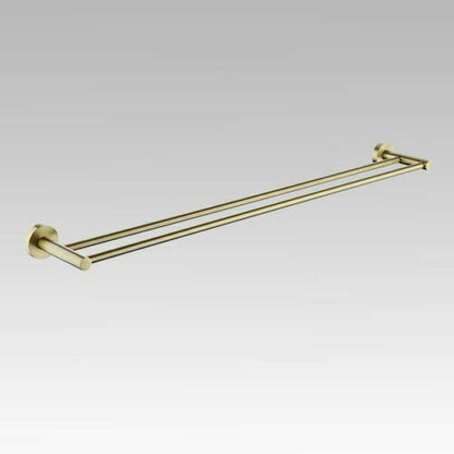 Luxurious Brushed Gold Stainless Steel 304 Towel Rack Rail - Double Bar 800mm