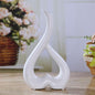 Creative Heart-shaped Ceramic Flower Vase for Home Office or Wedding Decor - White