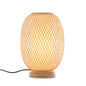 Natural Woven Bamboo Oval Table Lamp Light Shade Boho Tropical Coastal
