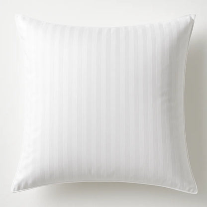 100% Cotton European Pillowcase 400 Thread Count Hotel Quality - Striped White (65x65cm