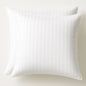 2x 100% Cotton European Pillowcase 400 Thread Count Hotel Quality - Striped White (65x65cm)
