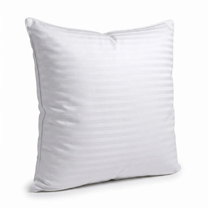 2x 100% Cotton European Pillowcase 400 Thread Count Hotel Quality - Striped White (65x65cm)