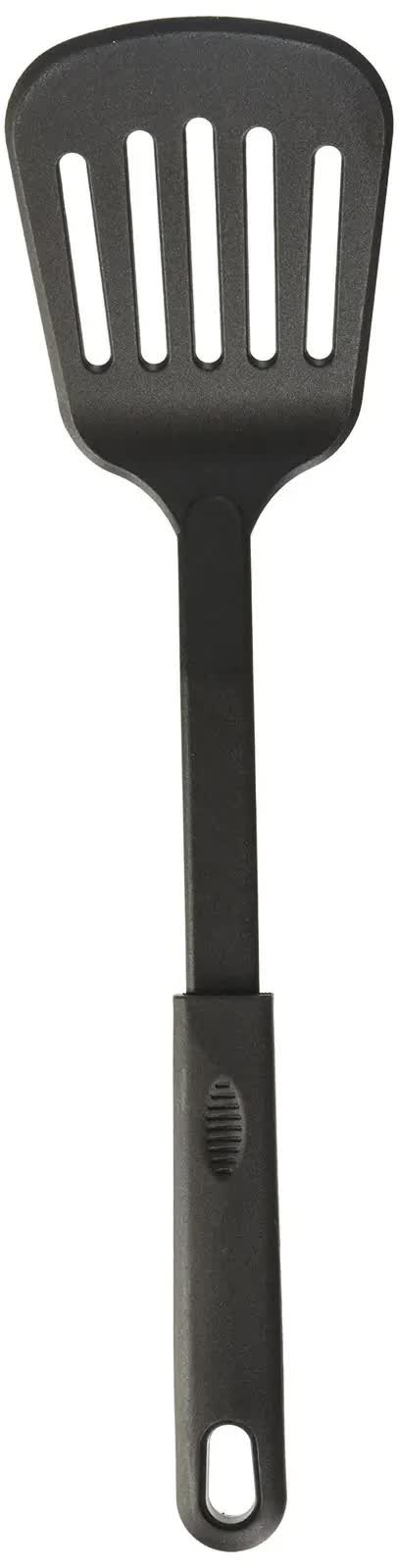 32cm Nylon Slotted Non-Stick Serving Spatula Cooking Tool Utensil in Black