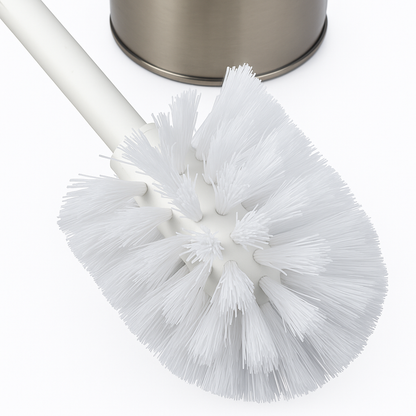 Toilet Brush Holder Metal Stainless Steel Bathroom Set Handle Round Cover Clean
