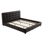 King PU Leather Deluxe Bed Frame Black
