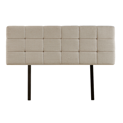 Linen Fabric King Bed Deluxe Headboard Bedhead - Beige