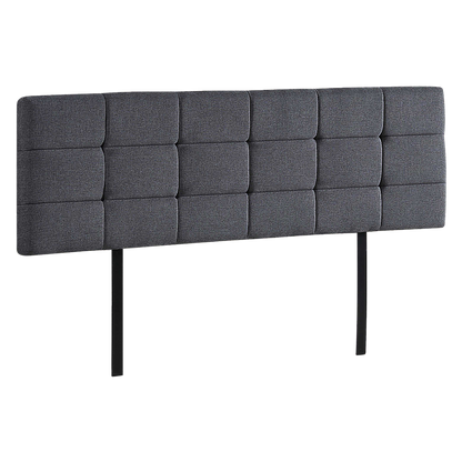 Linen Fabric King Bed Deluxe Headboard Bedhead - Grey