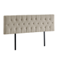 Linen Fabric King Bed Deluxe Headboard Bedhead - Beige