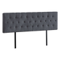 Linen Fabric King Bed Deluxe Headboard Bedhead - Grey