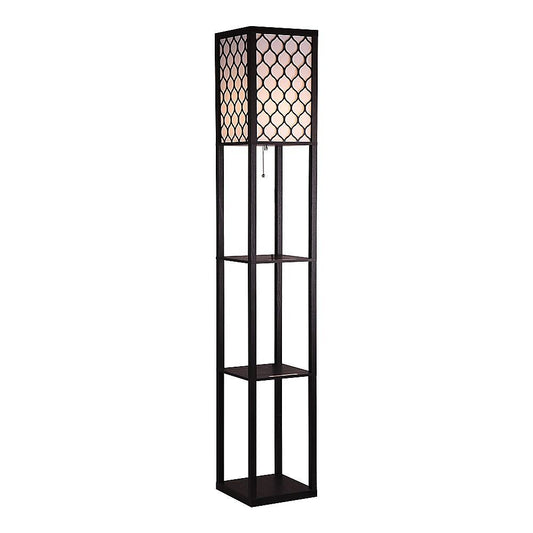 Shelf Floor Lamp - Shade Diffused Light Source with Open-Box Shelves