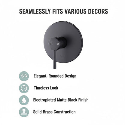 Shower Bath Mixer Tap Bathroom Electroplated Matte Black