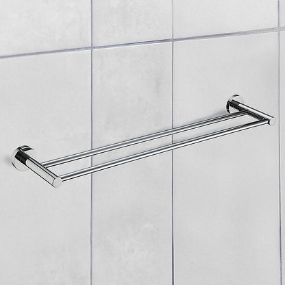 Double Classic Chrome Towel Bar Rail Bathroom