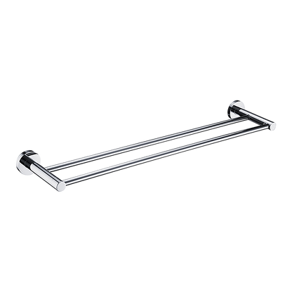 Double Classic Chrome Towel Bar Rail Bathroom