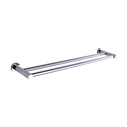 Double Classic Chrome Towel Bar Rail Bathroom
