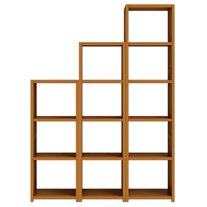 3 Piece Bamboo Adjustable Shelf Set – Bookcase Display Storage Rack Stand