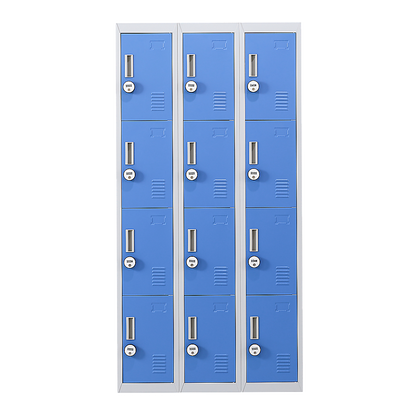 12-Door Locker for Office Gym Shed School Home Storage - 4-Digit Combination Lock